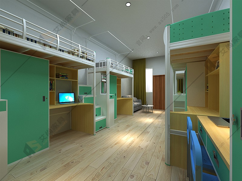 帶書(shū)桌的鐵架床